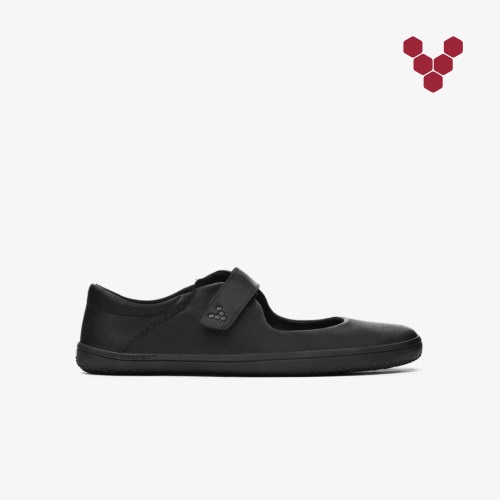 Vivobarefoot Wyn Lasten Mary Jane Mustat (FI-IO4S)